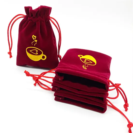 Custom Personalized Logo Luxury Suede Velvet Branded Pouch Jewelry Watches Bracelet Earring Ring Necklace Boxes Packaging Dustproof Storage Gift Drawstring Bag