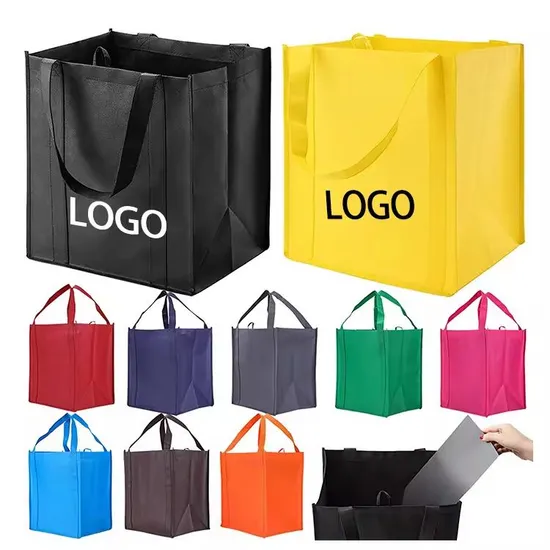Non Woven Tote Bags Reusable Gift Bag Large Reusable Bags with Handles Foldable Grocery Tote Adults Goodie Bags Non Woven Fabric Bags for Exhibition Promotion