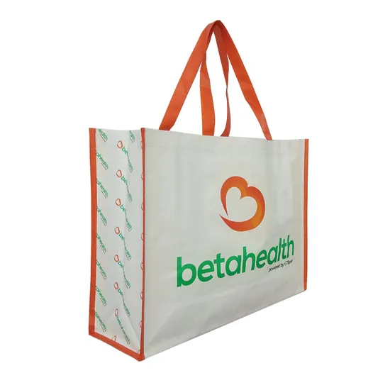Promotional Reusable Full Color Logo Printing Woven Tote Bag