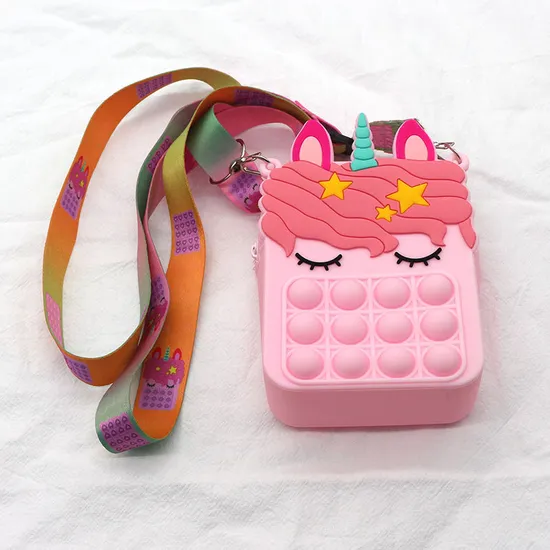 Hot-Selling Cartoon Silicone Pinch Music Cute Fashion Decompression Press Children′ S Messenger Bag