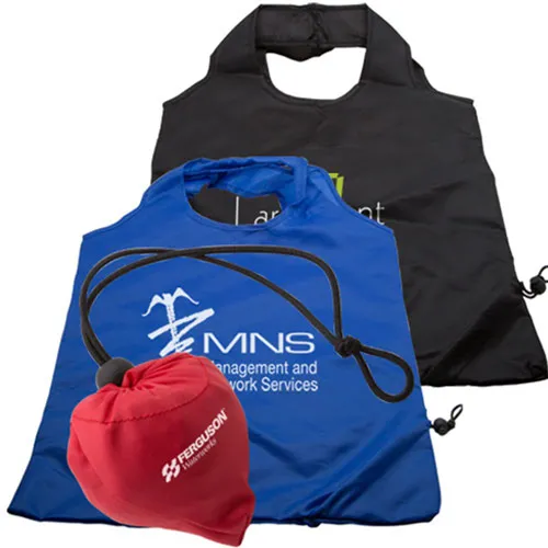 Professional Custom Reusable Foldable Polyester Storage Grocery Shopping Tote Bag with Logo
