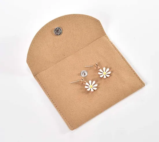 Tiffany Blue Velvet Jewelry Bag Envelope Snap Bag with Button Closure Bracelet Earrings Pouch