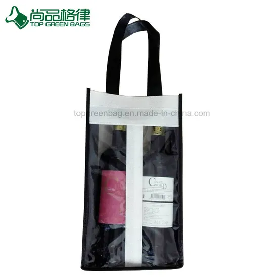 Personalized Non-Woven Wine Bottle Carrier Wine Bottle Packaging Bags