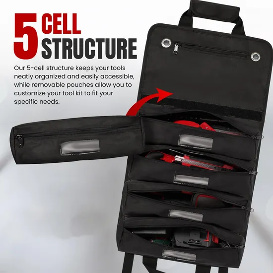 Customize Roll up Kit Pouch Heavy Duty Tool Organizer Pouches Tool Bag
