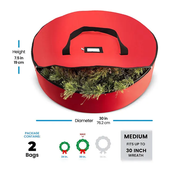 Foldable Oxford Cloth Christmas Tree Bag Xmas Wreath Storage Bag Wreath Bag