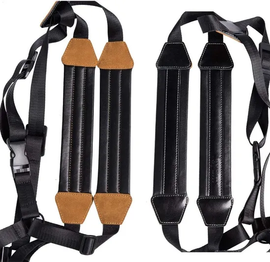 Saxophone Strap, Universal Double Shoulder Leather Strap for Sax