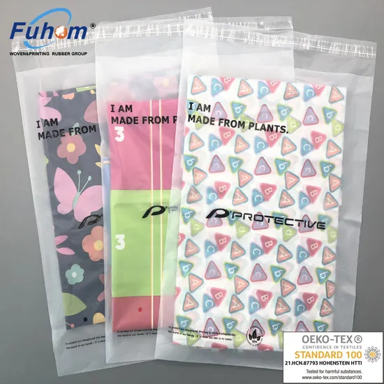 100% Eco-Friendly Corn Starch Compostable Biodegradable Packaging Bag with Client Own Brand