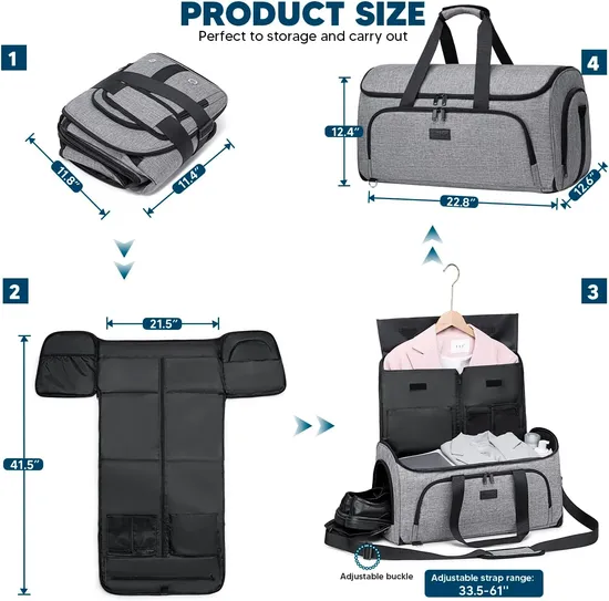 Travel Garment Bag, Carry on Garment Duffel Bag