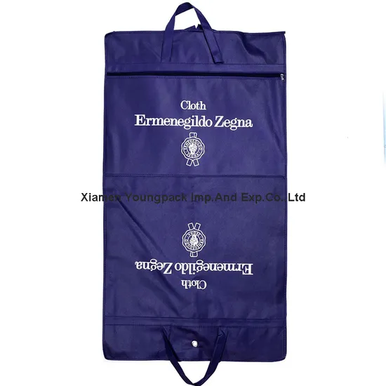 Custom Non-Woven Zipper Suit Garment Carrier Bag
