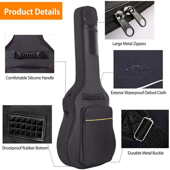 Waterproof Dual Adjustable Shoulder Strap Guitar Case Gig Bag