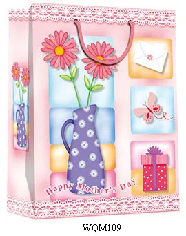 BSCI&Disney Certificate Free Smaples Shopping Gift Paper Bag with Cotton Handles
