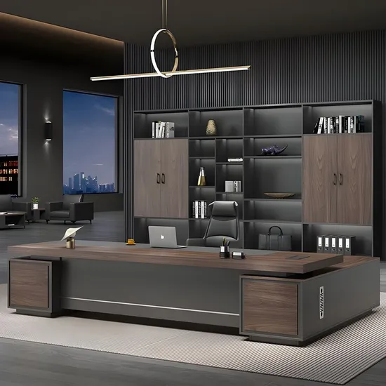 Office Furniture Luxury High Quality Modern Design Working Table Executive Office Desk with Cabinet