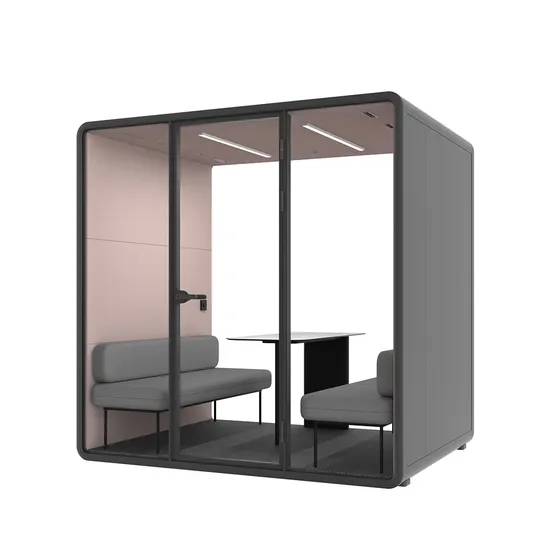 Indoor Sound Insulation 4 People Soundproof Office Meeting Booth