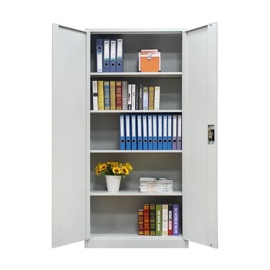 Home Office Furniture Metal File Storage Cupboard Full Height Double Door Steel Filing Cabinet with Swing Door