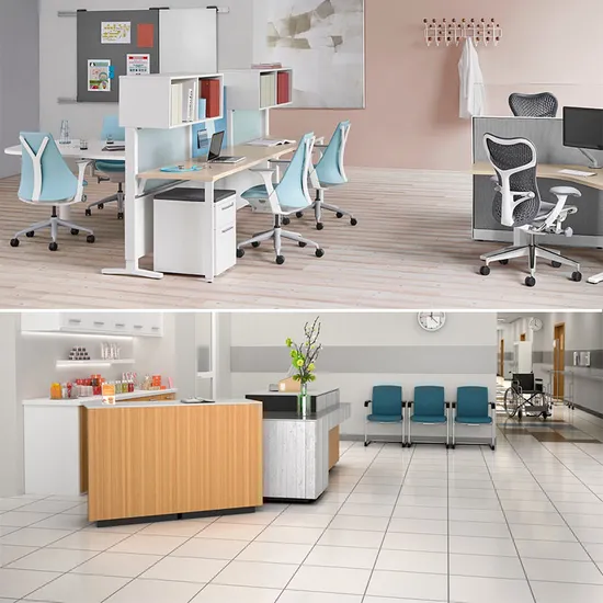 Manufacturers Supply Solutions Hospital Furniture Patient Consultation Examination Medical Table Reception Desk Office