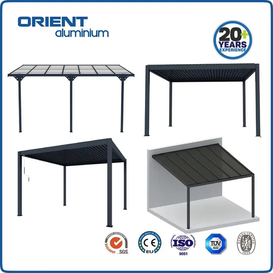 3X3 4X4m Garden Aluminium Gazebo Canopy Pergola Roof Outdoor Aluminum Gazebo Price