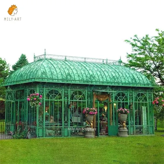 China Manufacturer Garden Ornamental Gazebo Large Wrought Iron Greenhouse