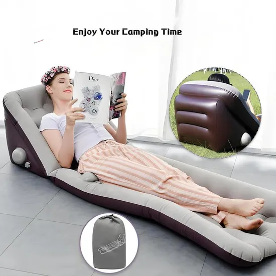 Inflatable Sofa Mattress Double Size with Built-in Pump for Outside Camping Tent