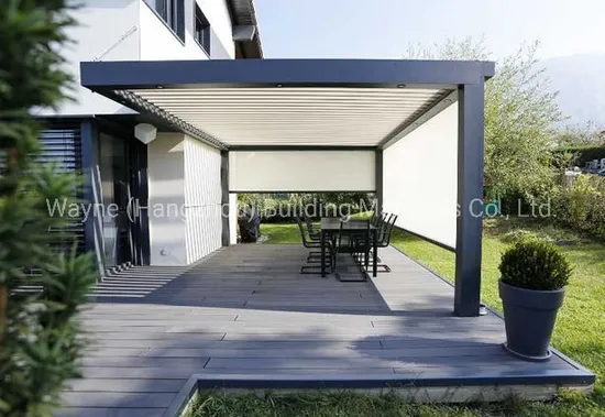 Outdoor Retractable Electric Manual Garden Bioclimatic Gazebo Awning Aluminum Aluminium Waterproof Louvered Louver Roof Pergola China