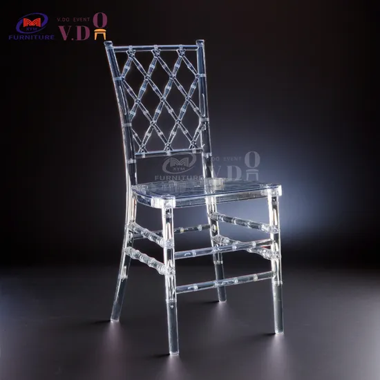 Stackable Disassembly Wedding Chairs Net Modern Style Transparent Acrylic Resin Hotel Chairs
