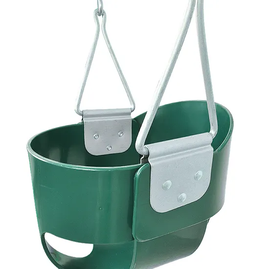 Kids Outdoor Indoor Park Backyard Commercial Garden School Baby Green High Back Full Seat Bucket Swing
