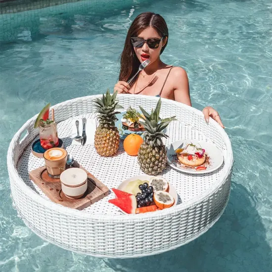 Hot Pool Floating Plate Water Breakfast Tray Bali Rattan Basket Home Hotel Rattan Art Plate Hot Spring