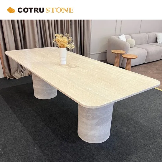 High Quality Travertine Marble Table Custom Sizes and Designs Available