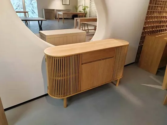 Zerun Morden Solid Wood Sideboard with a Drawer and 4 Doors, Large Storage Space