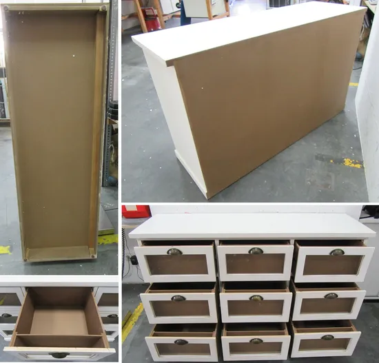 Kitchen Wood Furniture Manufacturer Custom Kitchen Cabinet Food Storage Cabinet 9 Drawers with Glass Door