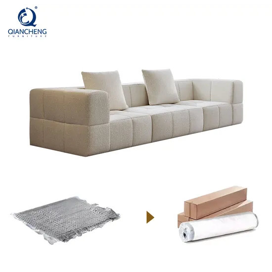 Wholesale Velvet Tufted Corner Foam Comfortable Compressed Sofa Set Furniture Living Room