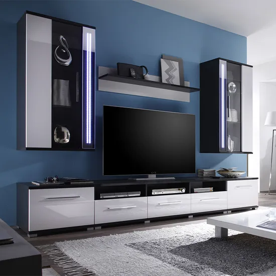 Modern Lacquer Glass Door TV Cabinets TV Stands Wardrobe Study Cabinets Customized Whole House Design