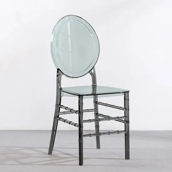 Wedding Transparent Acrylic Chair Mirror Big Round Back Chair Hotel Ballroom Wedding Hall Wedding Hotel Crystal Chair