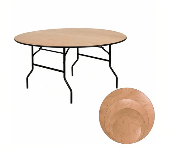 Wholesale Outdoor Wedding Restaurant Hotel Folding Table Plywood Round Table