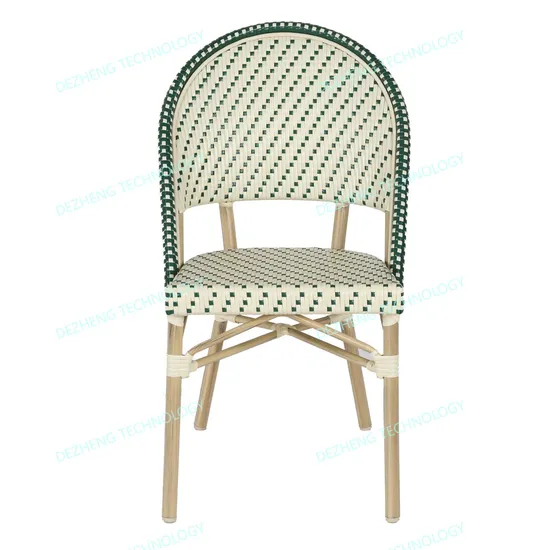Commercial Outdoor Garden Aluminum Bamboo French Bistro Patio Rattan Chair