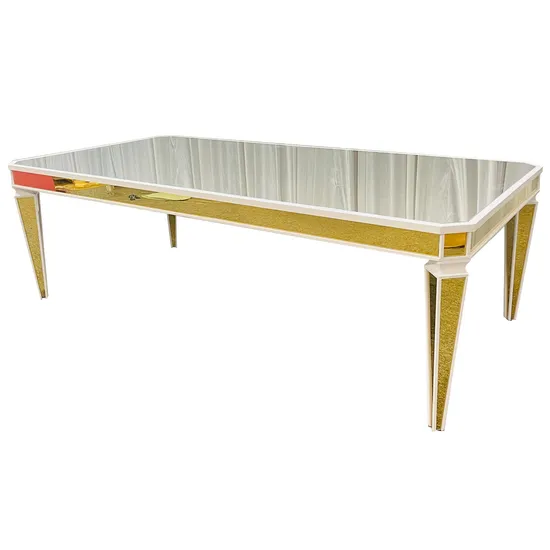 Gold Legs New Design Black Wood Dining Tables for Wedding
