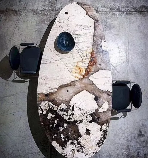 Brazil Stone Coffee Table Natural Patagonia Granite Marble Quartzite Table Tops for Hotel Villa Home Furniture Design