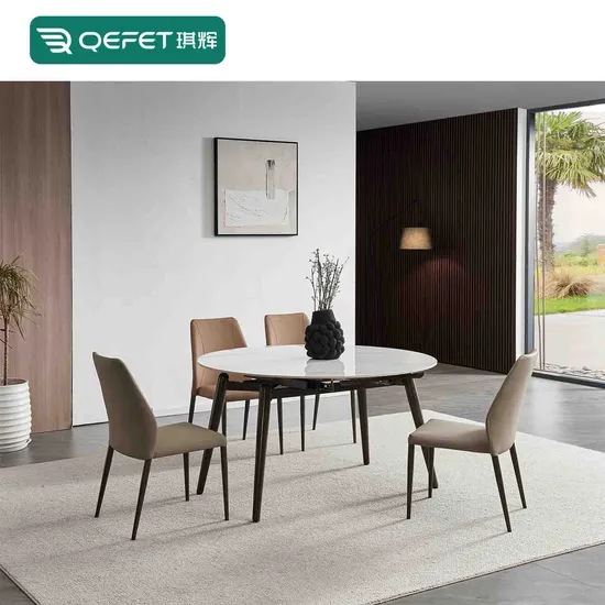 Modern Design Home Furniture White Marble Folding Marble Round Dining Table Restaurant Table