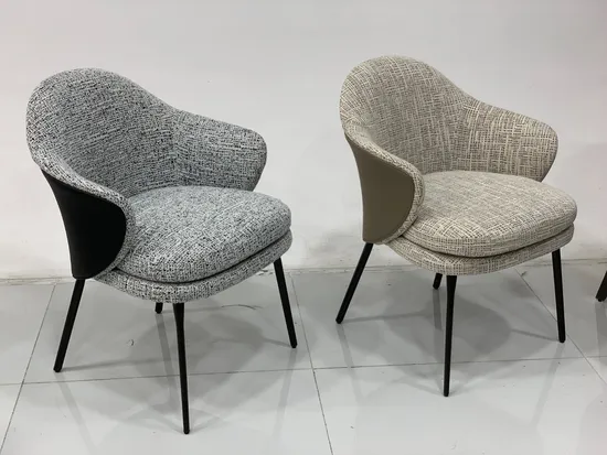 2024 New Design Angie Armchair for Fabric Dining Room with Solid Aluminum Base