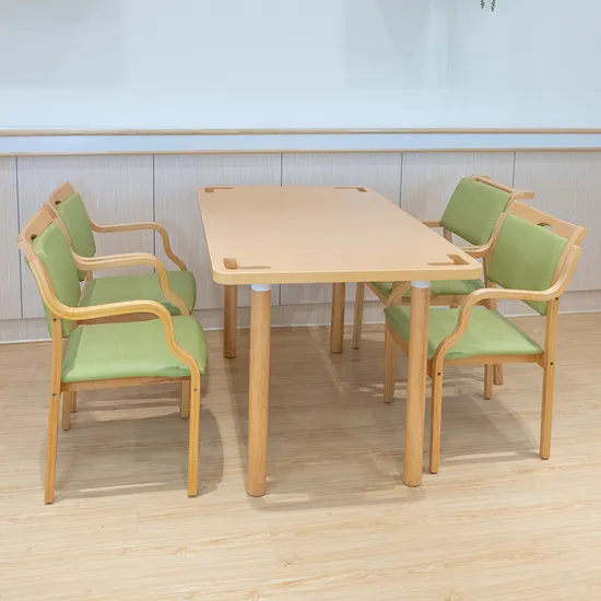 Factory Direct Nordic Simple Dining Table and Chairs Solid Wood Table Nursing Home Elderly Dining Chairs for Aging Nursing Home Elderly Dining Room Furniture