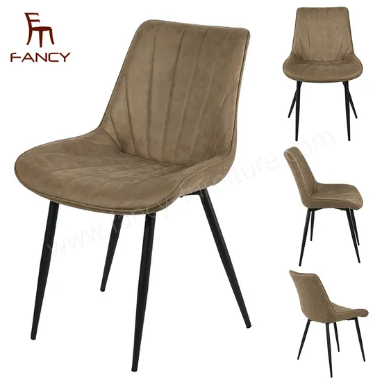 Factory Sales High Quality Modern Metal Legs Velvet Fabric Dining Chairs