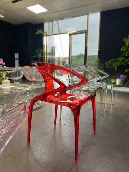 Transparent Acrylic Event Party Dining Casting Acrylic Armrest Wedding Chair