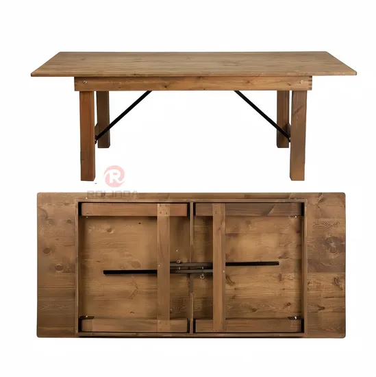 Wholesale Rustic Solid Wood Rectangular Table Outdoor Wedding Banquet Restaurant Farm Table