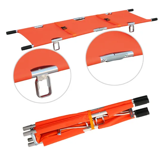 Lightweight Aluminium Folding Rescue Stretcher for Emergency Response, First Aid, and Disaster Relief Medical Transport 4 Fold
