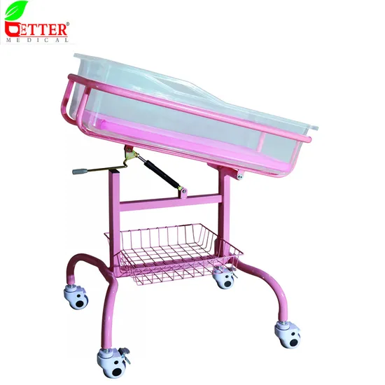 Medical Equipment Reclining Bassinet Hospital Baby Cot with Mattress