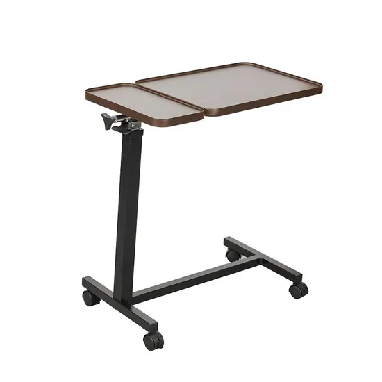 Portable Overbed Table with Dual Tabletops for Medical Use