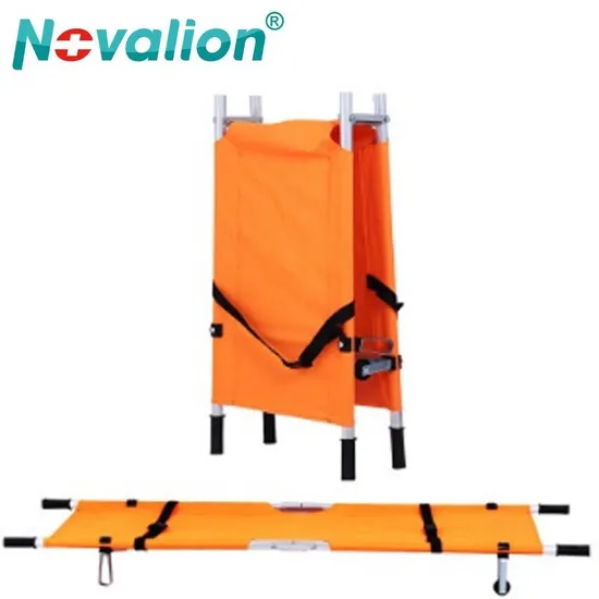 Medical Portable Aluminum Alloy Two-Fold Foldable (Folding) Stretcher with Wheels for Hospital/Ambulance/Rescue