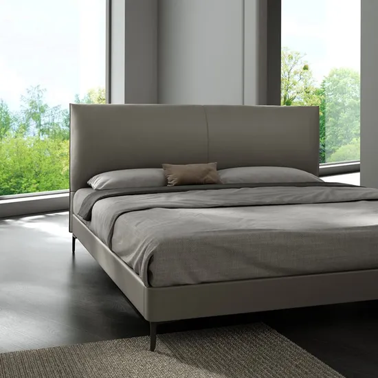 Chanel Genuine Leather Bed Italian Minimalist Suspended King Size Bed Double Queen Simple Modern Light Luxury Poliform Bed