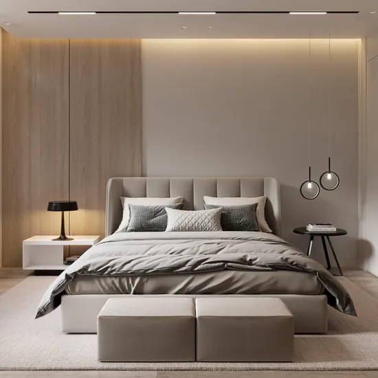 Luxury Villa House Resort Design Modern Wooden King Bed Headboard Wall Beach Hotel Bedroom Set
