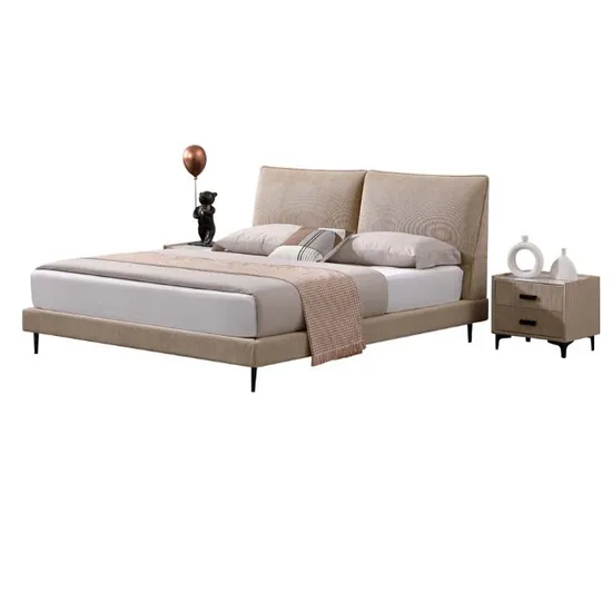 Bedroom Furniture Home Hotel Apartment Dormitory Bed Soft Fabric Double Bed