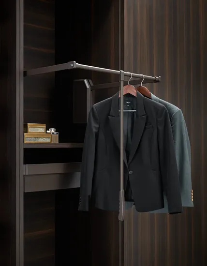 Bedroom Cabinet Clothes Rod Adjustable Lift Clothes Hanger Wardrobe Lifter Wd-Lsy Series